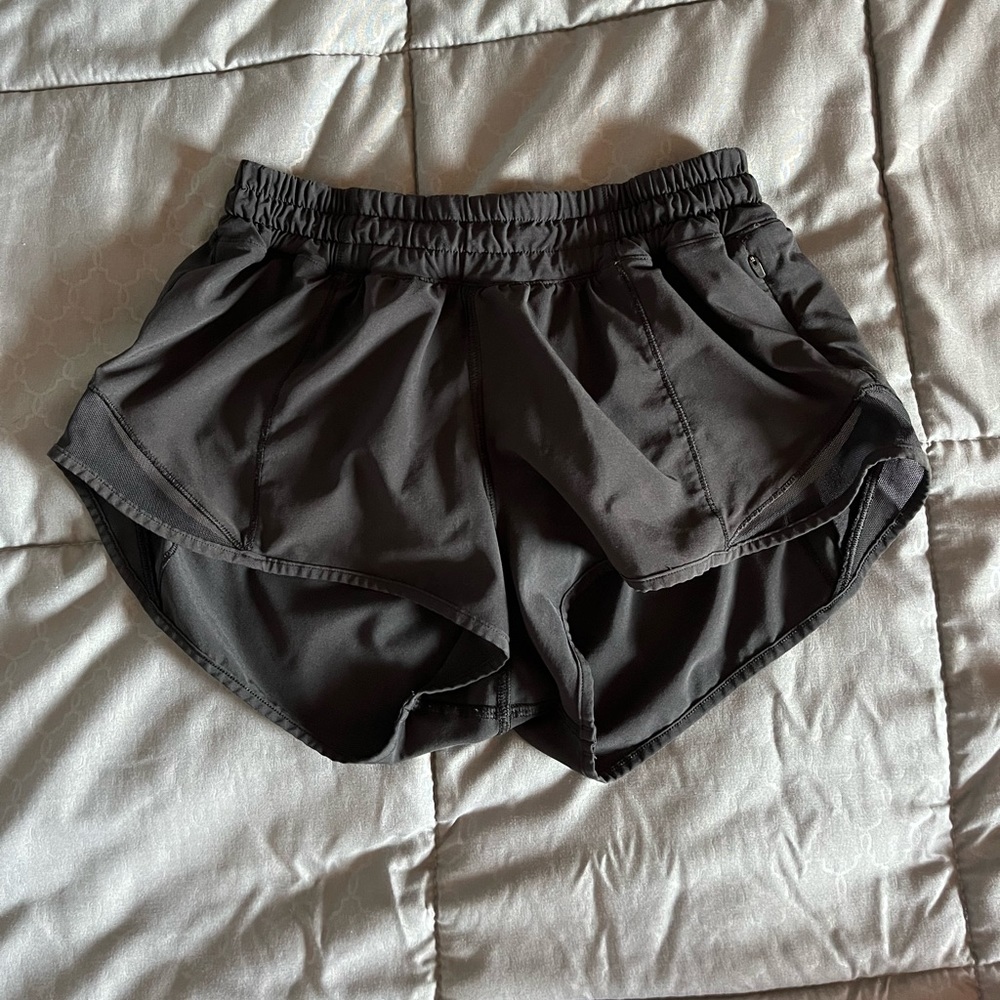 Black Lululemon Hotty Hot Running Shorts